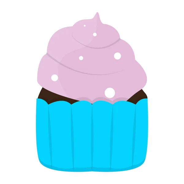 Icône de cupcake de couleur isolée — Image vectorielle