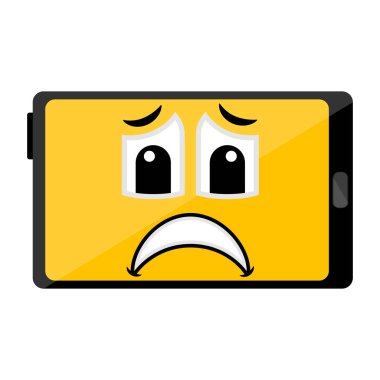 İzole üzgün tablet emote