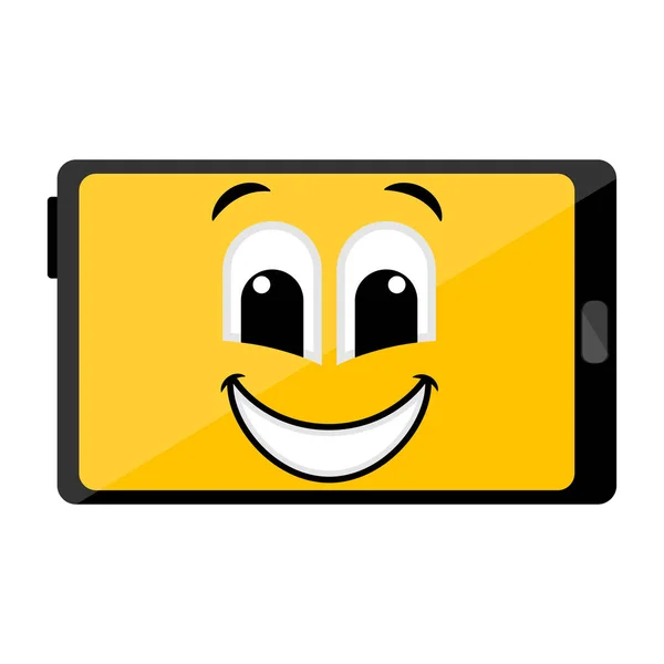 Isolated happy tablet emote — Stock Vector