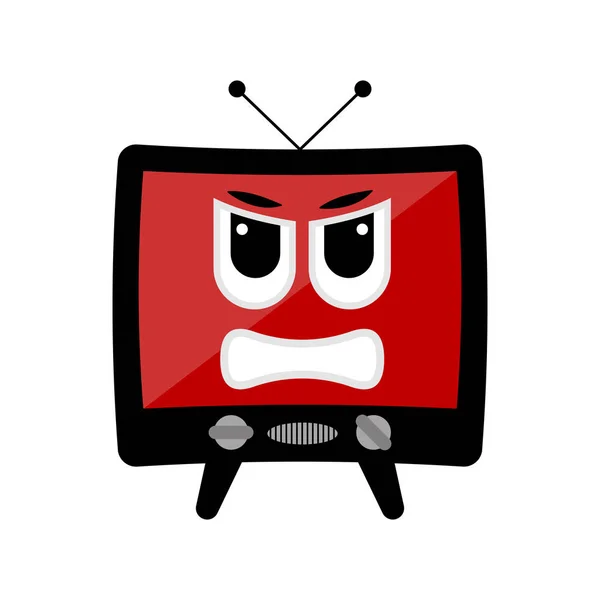 Isolato arrabbiato tv emote — Vettoriale Stock