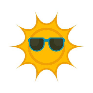 İzole güneş güneş gözlüğü simgesiyle