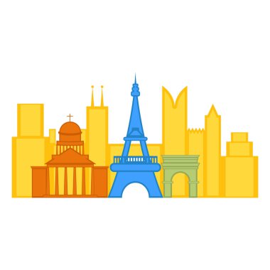 Paris renkli cityscape