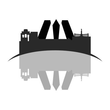 İzole cityscape Madrid. Vektör çizim tasarım