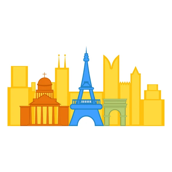 Farbiges Stadtbild von Paris — Stockvektor