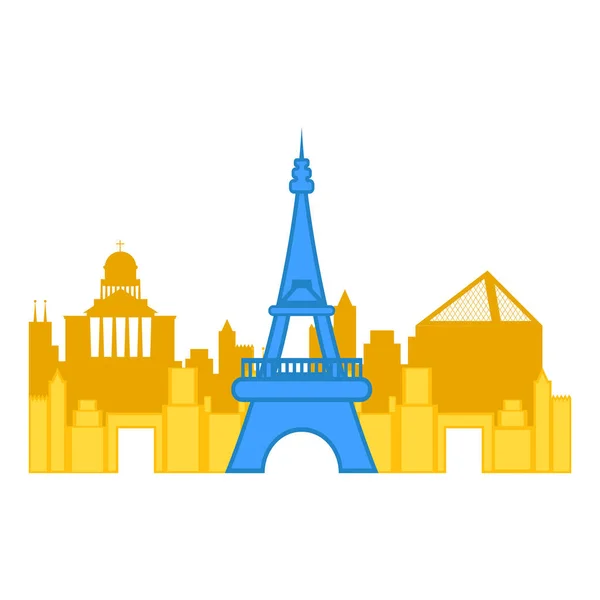 Кольорові міський пейзаж Парижа з Ейфелевої вежі — стоковий вектор