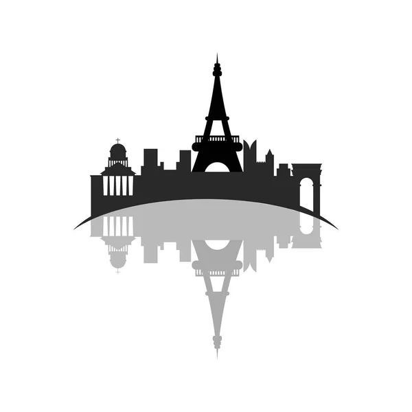 Isolated cityscape of Paris — Stock Vector