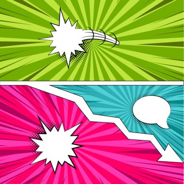 Noktalı resim efektleri ile renkli komik sayfalar