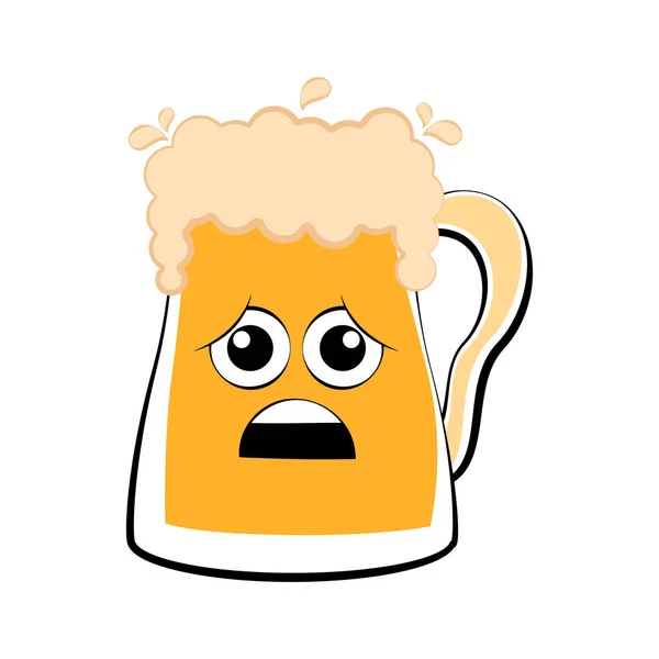 Traurige Bierkrug-Ikone — Stockvektor