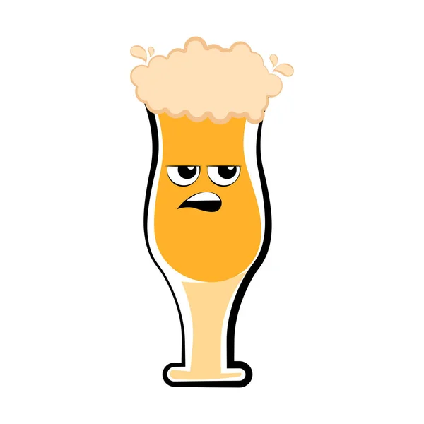 Icône Verre Bière Colère Colorée Illustration Vectorielle — Image vectorielle