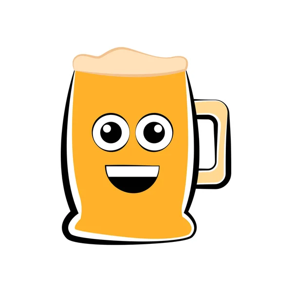 Ícone de caneca de cerveja feliz colorido — Vetor de Stock
