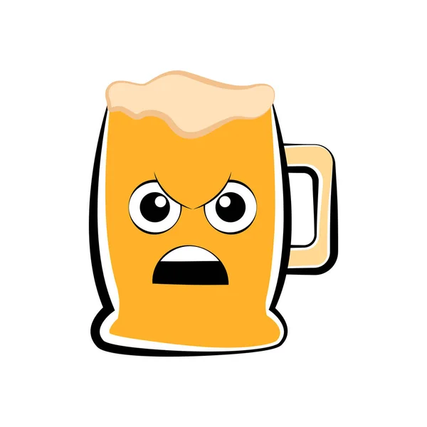 彩色愤怒啤酒杯图标 — 图库矢量图片