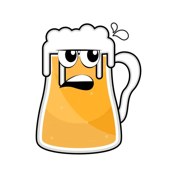 Färgade arg öl mugg ikonen — Stock vektor