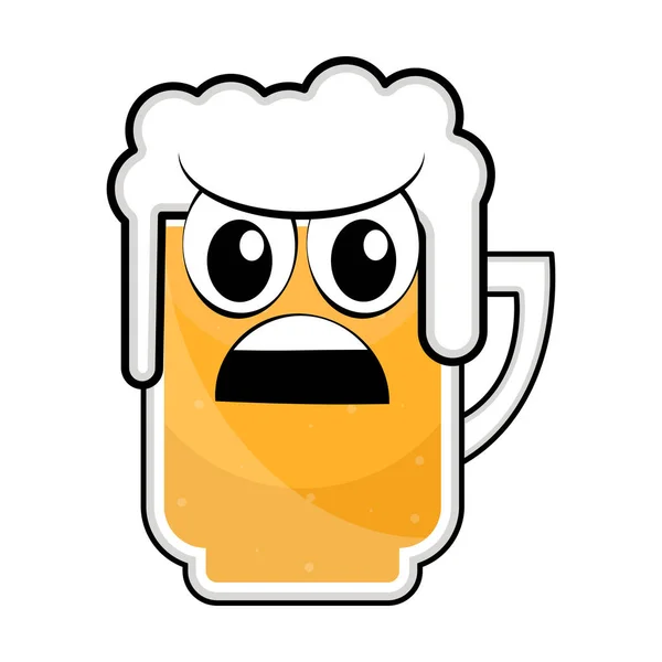 Ikona kubek kolorowy zły piwa — Wektor stockowy