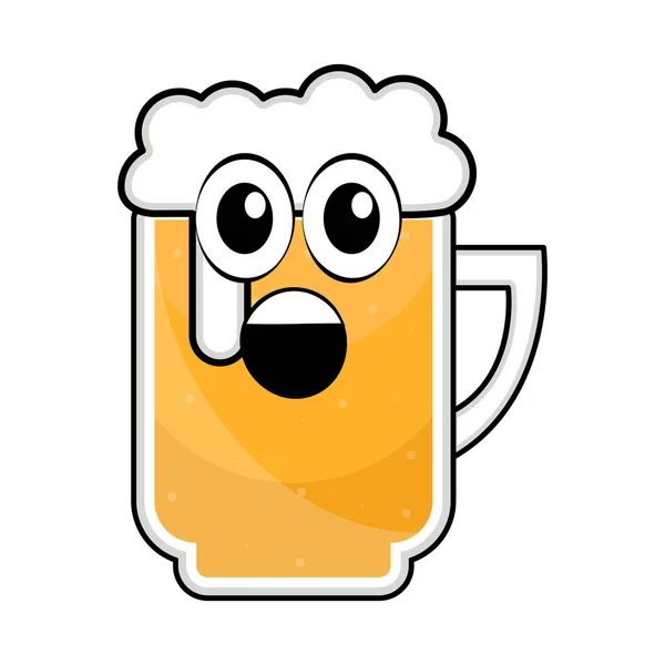 Colorido ícone caneca de cerveja surpresa — Vetor de Stock