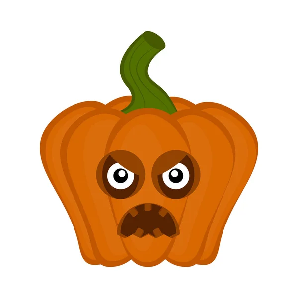 Colère Halloween citrouille personnage de dessin animé — Image vectorielle
