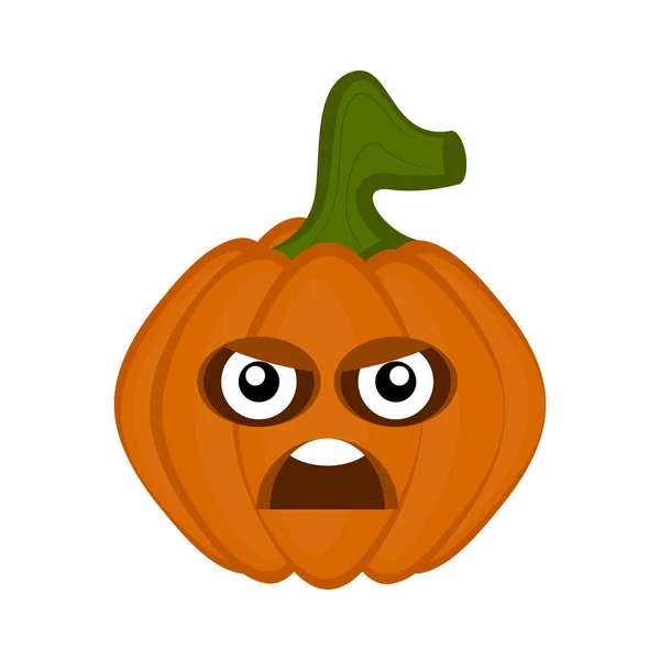 Angry Halloween zucca personaggio dei cartoni animati — Vettoriale Stock