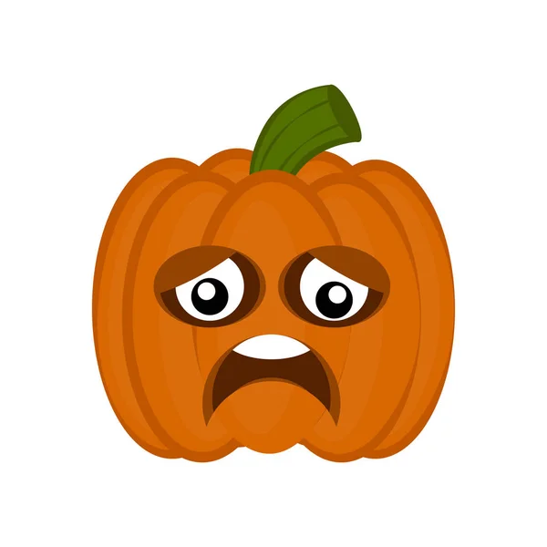 Triste personaggio cartone animato zucca Halloween — Vettoriale Stock