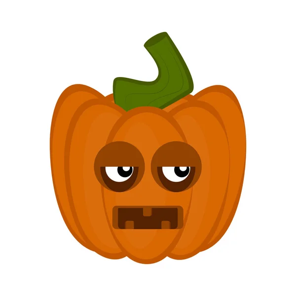 Dégoûté personnage de dessin animé de citrouille d'Halloween — Image vectorielle