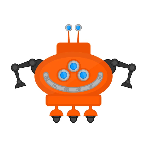 Elszigetelt aranyos robot játék — Stock Vector