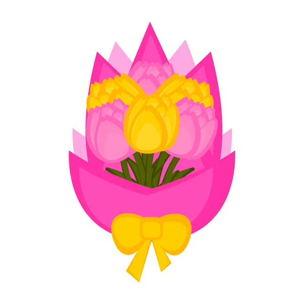 Na białym tle bukiet kwiatów tulipanów — Wektor stockowy