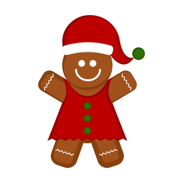 Christmas gingerbread cookie cartoon character — Stock Vector