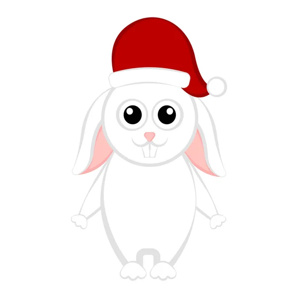 Christmas Rabbit Cartoon Character Vector Illustration Design — Stock Vector