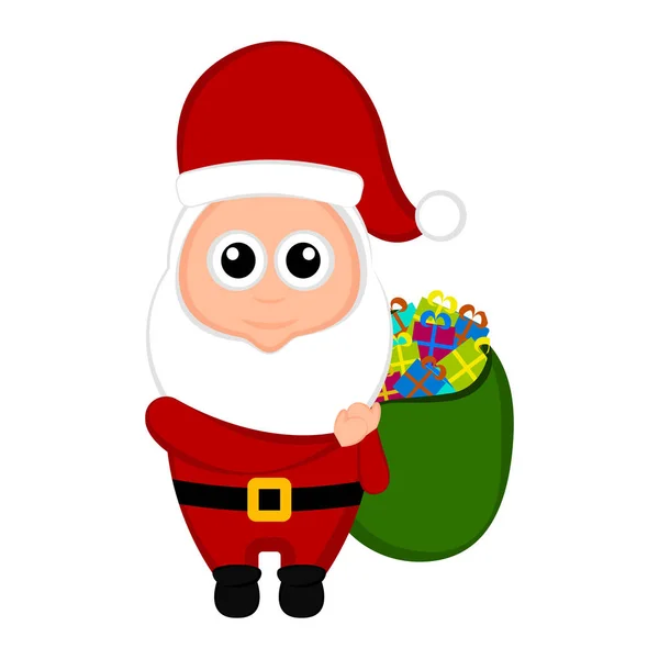 Natal Papai Noel segurando um saco de presente — Vetor de Stock