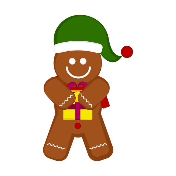 Christmas gingerbread cookie character — Stock Vector