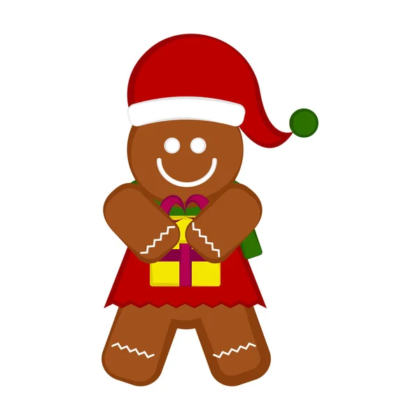 Christmas gingerbread cookie character — Stock Vector