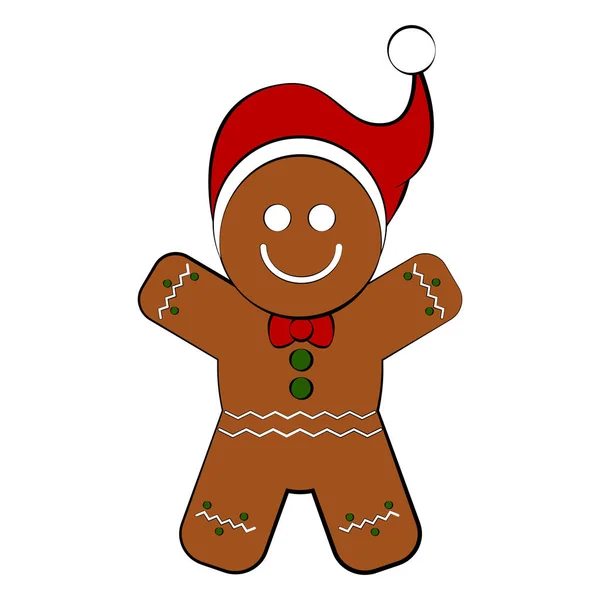 Christmas gingerbread cookie cartoon character — Stock Vector