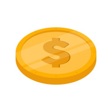 İzole altın sikke simge