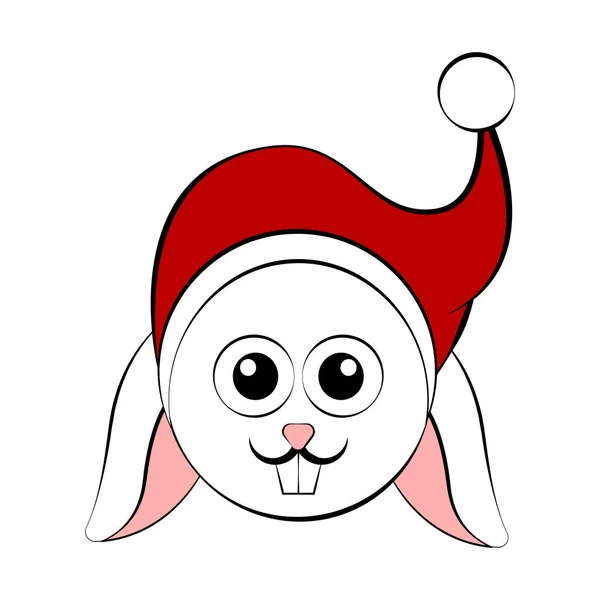 Christmas cute rabbit avatar — Stock Vector