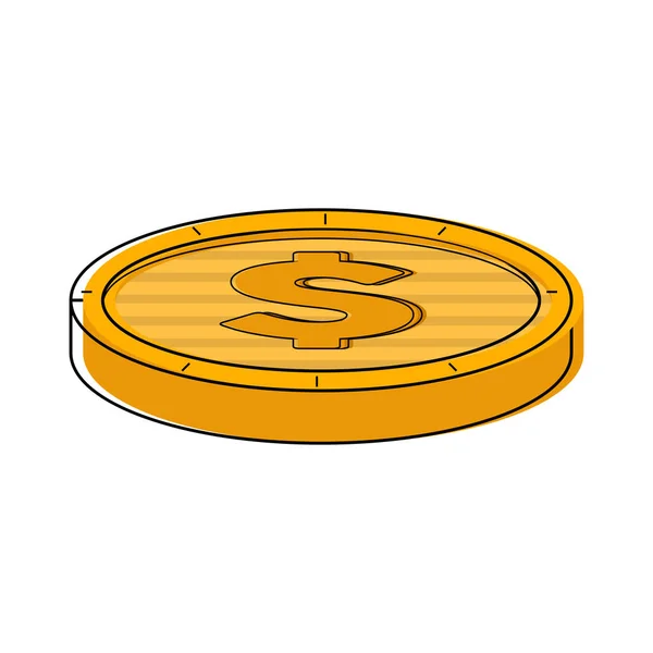 Изолированная золотая монета — стоковый вектор