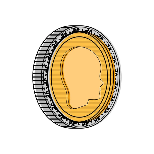 Icono de moneda de oro aislado — Vector de stock