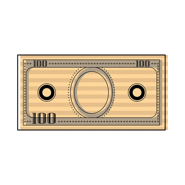 Isolée icône de billet de monnaie — Image vectorielle