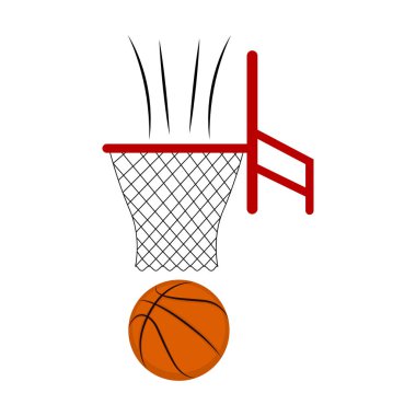 Bir net bir basketbol topu yan görünüm