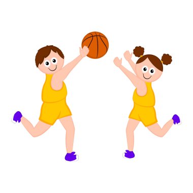 Basketbol oynayan insanlar çifti