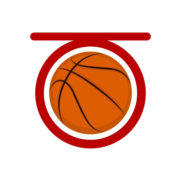 Вид зверху на баскетбольний м'яч у мережі — стоковий вектор