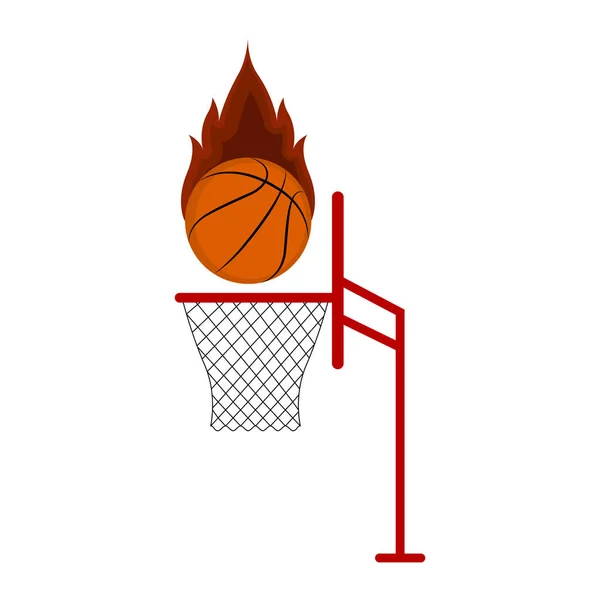 Isolierter Basketballball auf einem Netz — Stockvektor