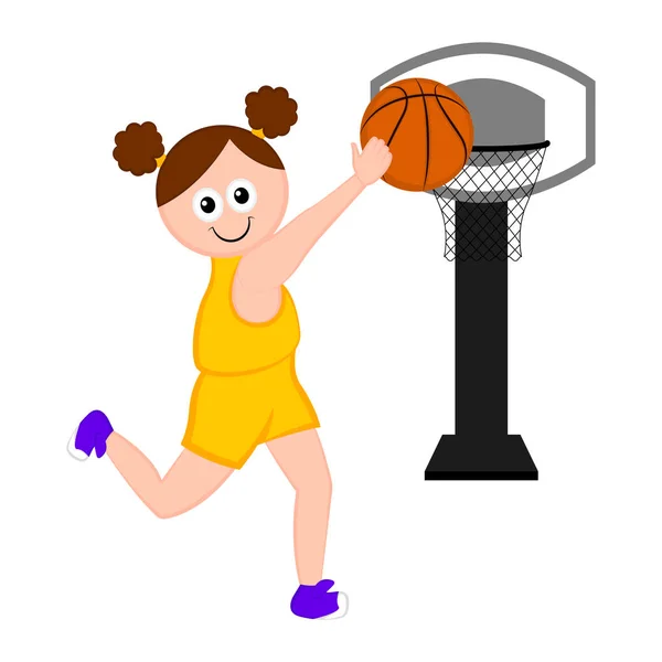 Isolated basketball player scoring a point — Stock Vector