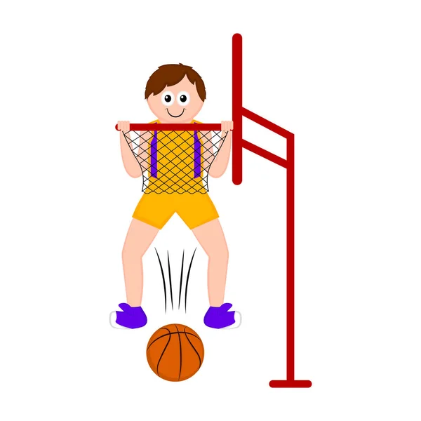 Bir noktaya puanlama izole basketbolcu — Stok Vektör