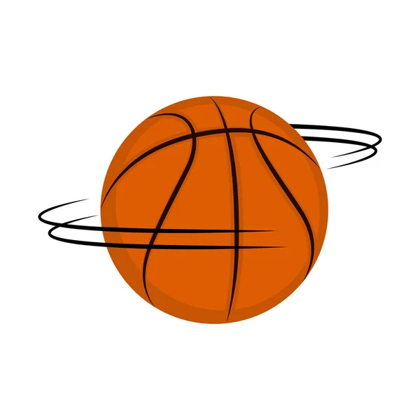 Vereinzelter Basketballball dreht sich — Stockvektor