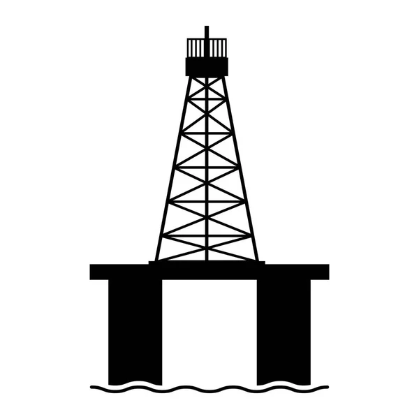 Ikona Białym Tle Olej Platformy Wektor Ilustracja Projektu — Wektor stockowy