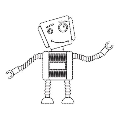 Noktalı çizgi şirin robot oyuncak simgesi