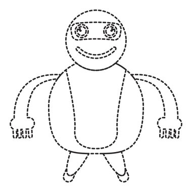 Noktalı çizgi şirin robot oyuncak simgesi