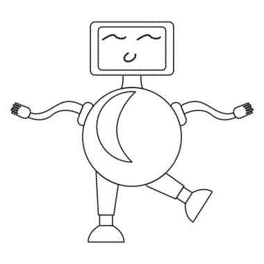 Noktalı çizgi şirin robot oyuncak simgesi