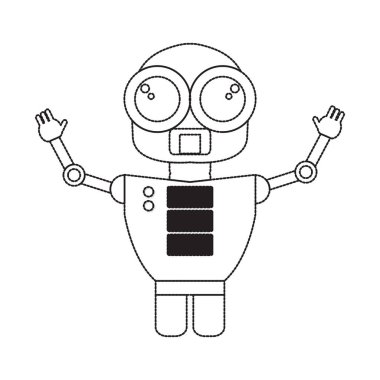 Noktalı çizgi şirin robot oyuncak simgesi