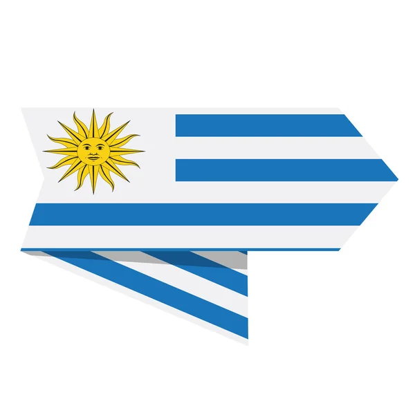 Bandeira do Uruguai em um rótulo —  Vetores de Stock