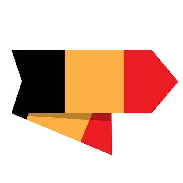 Belgiens flagga på en etikett — Stock vektor