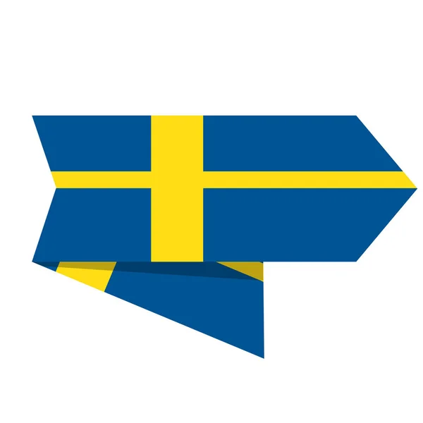 Bandeira da Suécia num rótulo —  Vetores de Stock
